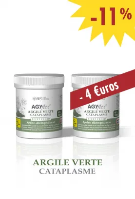 Set di 2 - Cataplasma di argilla per alleviare muscoli e articolazioni - AGYflex® ARGILLA VERDE