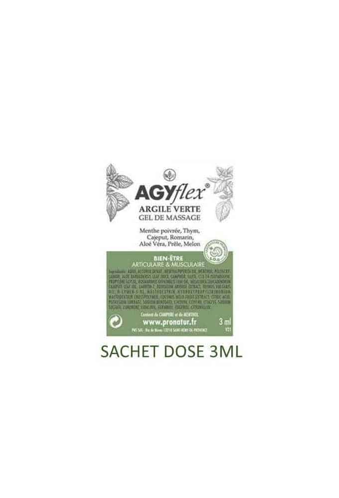 Sachet DOSE 3 ml - AGYflex® ARGILE VERTE gel de massage