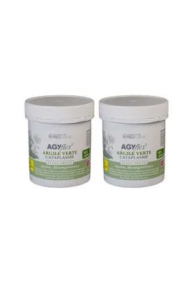 Set di 2 - Cataplasma di argilla per alleviare muscoli e articolazioni - AGYflex® ARGILLA VERDE