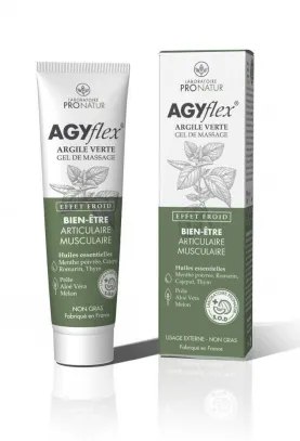 Lot de 2 - Gel pour un massage antidouleur - Bien-être articulaire et musculaire - AGYflex® ARGILE VERTE