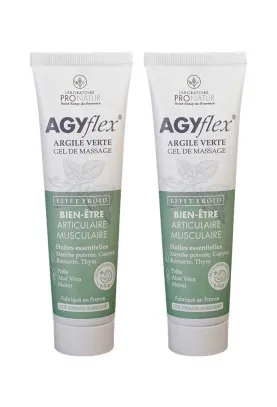 Lot de 2 - Gel de massage Ultra-Apaisant Articulaire & Musculaire - AGYflex® ARGILE VERTE