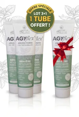 3+1 OFFERT- Gel de massage Ultra-Apaisant Articulaire & Musculaire - AGYflex® ARGILE VERTE