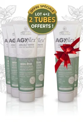 4+2 OFFERTS - Gel de massage Ultra-Apaisant Articulaire & Musculaire - AGYflex® ARGILE VERTE
